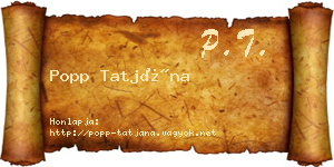 Popp Tatjána névjegykártya